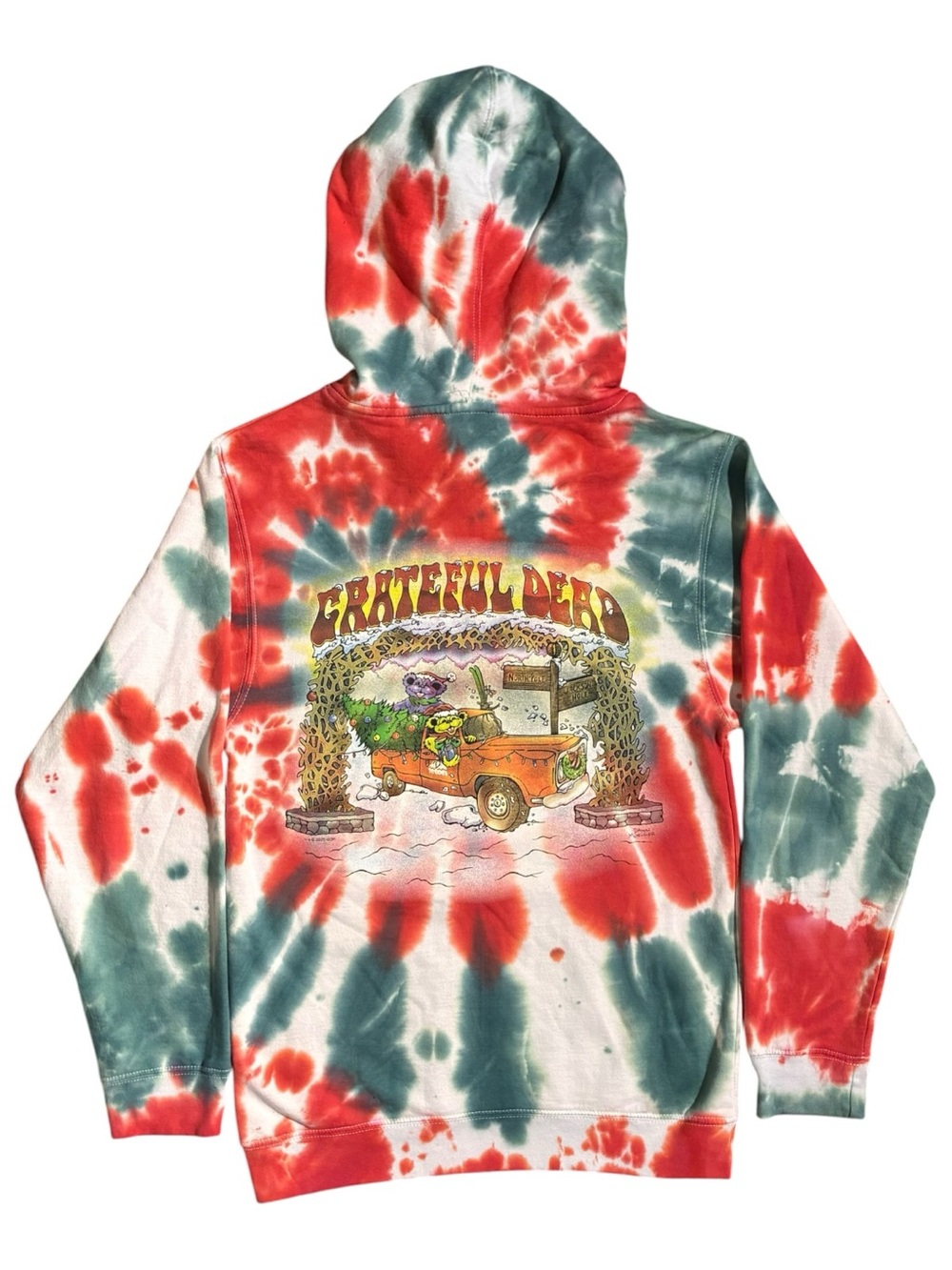 Teton Gravity Research x Grateful Dead Tie Dye Christmas Hoodie